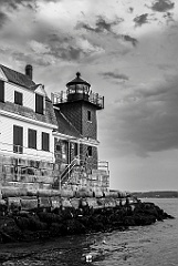 Cloudy Day at Rockland Breakwater Light -BW